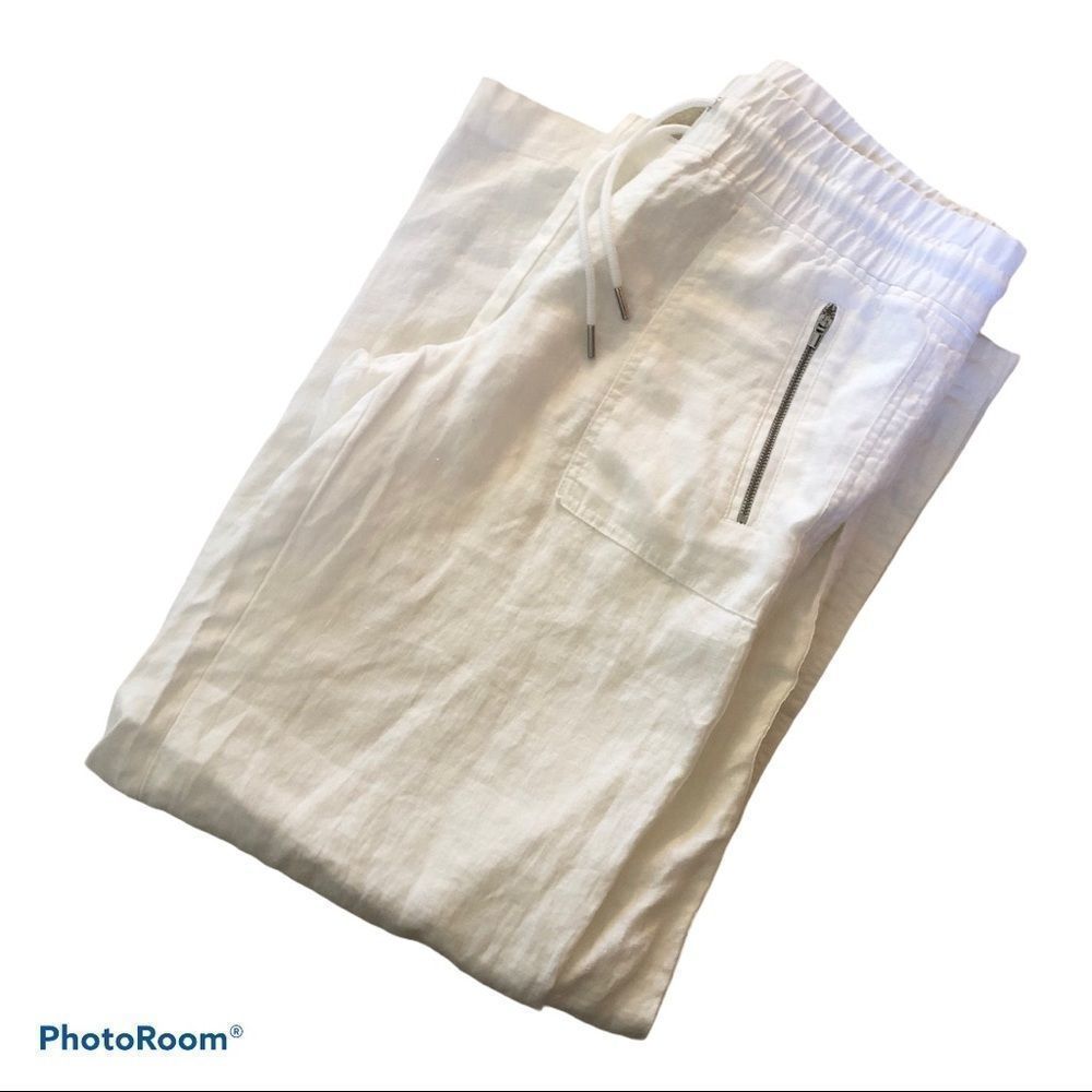 Athleta Cabo Linen Wide Leg Pant NWT White 26 Plus​